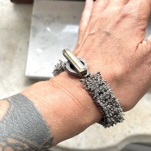 Karen Gilbert Handmade Glass & Sterling Silver Beaded Bracelet – crystal clasp